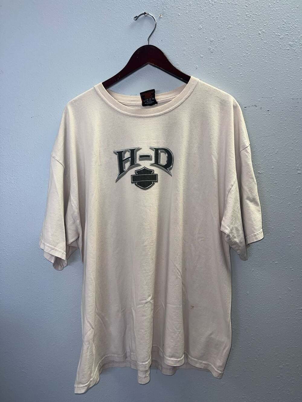 Vintage Harley-Davidson Moscow Russia Graphic T-Shirt Beige 2XL 0631
